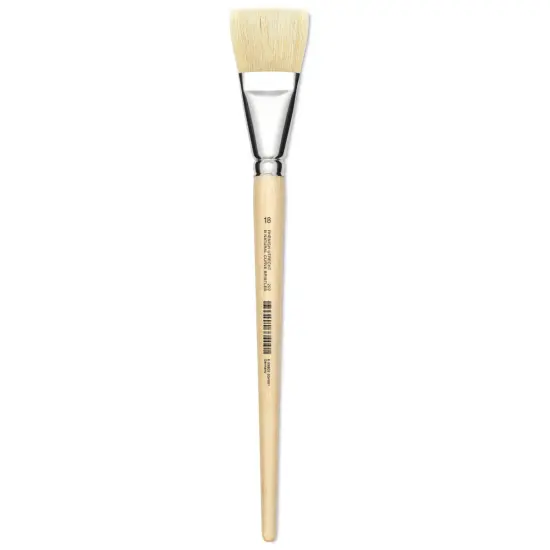 Utrecht Rhenish Pure Hog Bristle Brush - Bright, Size 18, Long Handle {2}