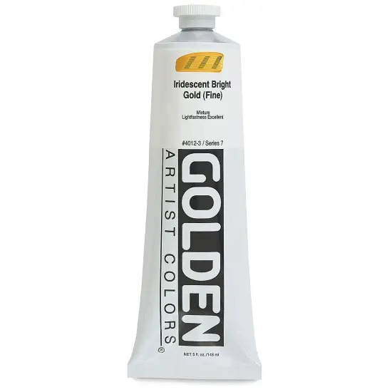 Golden Heavy Body Artist Acrylics - Iridescent Bright Gold (Fine), 5 oz tube {2}