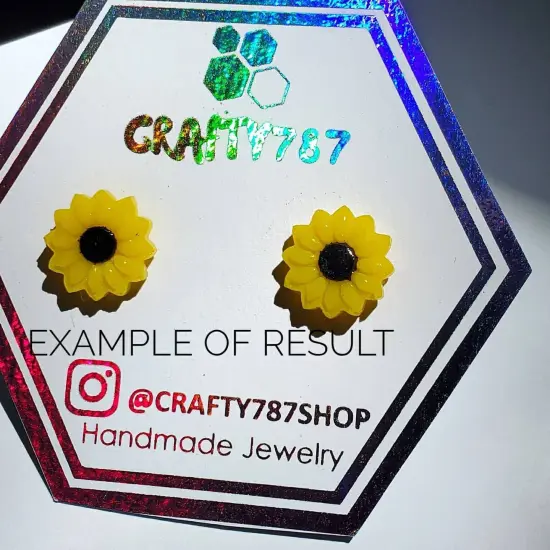 Sunflower Stud Earring Silicone Mold(B11) {2}