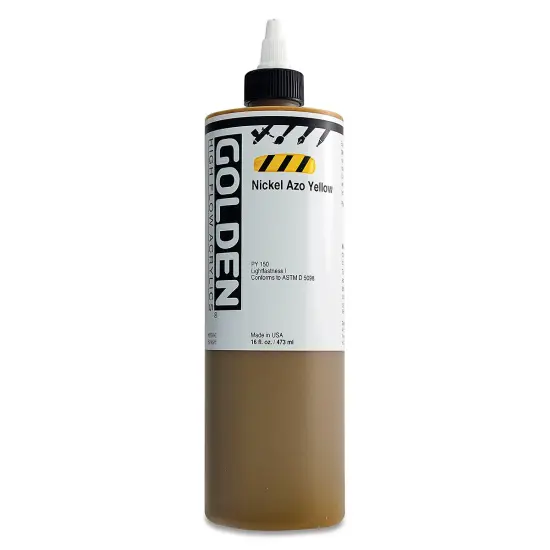 Golden High Flow Acrylics - Nickel Azo Yellow, 16 oz bottle {2}