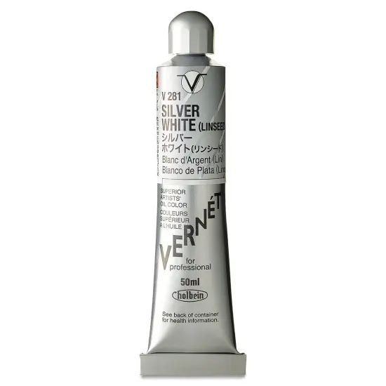 Holbein Vern&eacute;t Superior Artists' Oil Color - Silver White Flake (Linseed), 50 ml tube {2}