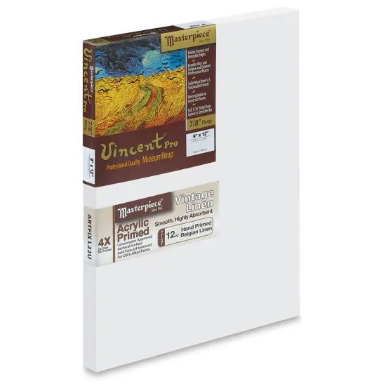 Masterpiece Vincent Pro Artfix Linen Canvas - 9" x 12", Acrylic Primed {1}