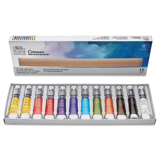 Winsor & Newton Cotman Watercolors - Set of 12, Assorted Colors, 8 ml Tubes {2}