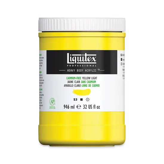 Liquitex Heavy Body Artist Acrylics - Cadmium-Free Yellow Light, 32 oz Jar {1}