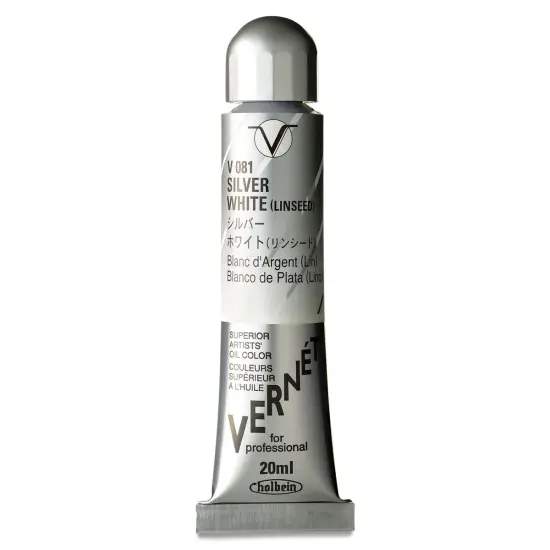 Holbein Vernét Superior Artists' Oil Color - Silver White Flake (Linseed), 20 ml tube {1}