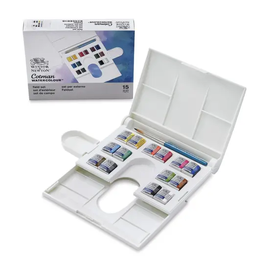 Winsor & Newton Cotman Watercolors - Compact Set of 14, Assorted Colors, Half Pans {2}