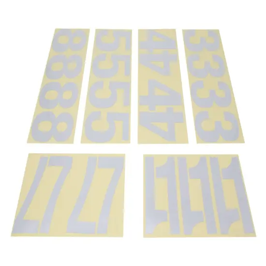 Address AmericaPack of 44 Pre-Cut Reflective Numbers 4"white reflective {3}