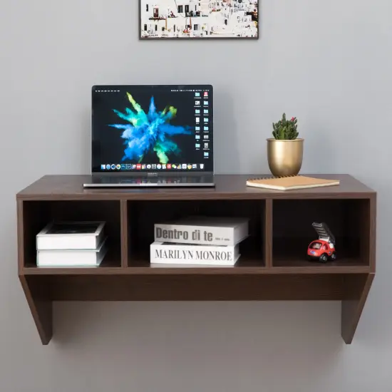 Wall Mounted Office Computer Desk Brown {9}