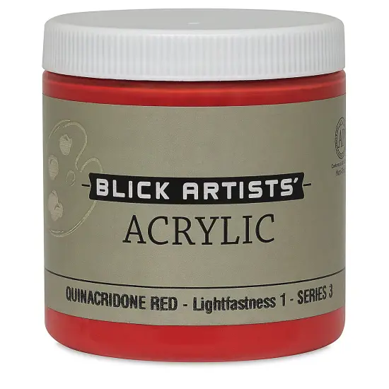 Blick Artists' Acrylic - Quinacridone Red, 8 oz jar {2}