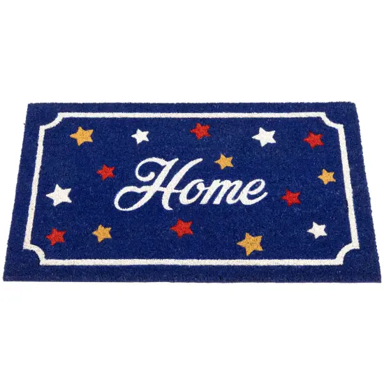 Northlight Blue Coir "Home" Americana Outdoor Doormat 18" x 30" {4}