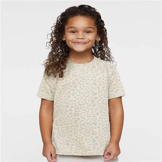 Rabbit Skins&reg; Toddler Fine Jersey Crewneck Short Sleeve Tee - 3321 Natural leopard {1}
