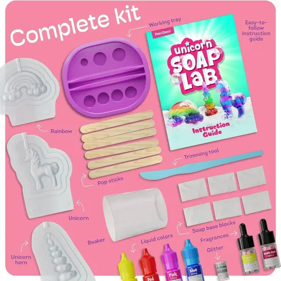 Unicorn Soap Making Kit - Girls Crafts DIY Project Age 6+ Year Old Kids Girl Gifts Science STEM Activity Teenage Christmas Gift Make Your Own Kits {2}