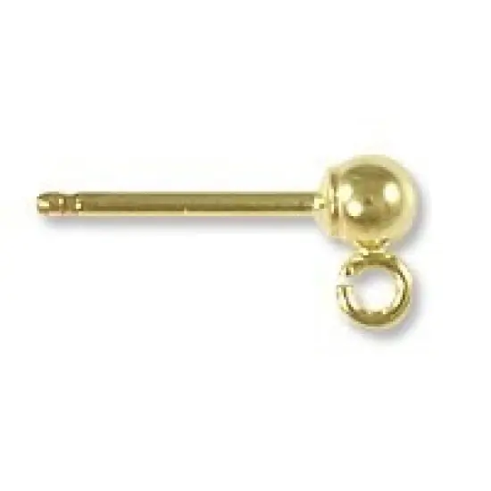 JewelrySupply Gold Filled 3mm Ball Post Earrings (1 Pair of Gold Filled Earrings) {3}