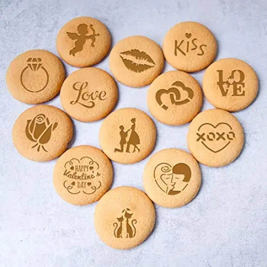 20 Pack Valentine's Day Cake Stencil Templates Decoration, Reusable Valentine's Day Cake Cookies Baking Painting Mold Tools, Dessert, Coffee Decorating Molds Cappuccino Mousse Hot Chocolate {5}