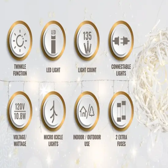 Starry Light Icicles Super Bright. Warm white {6}