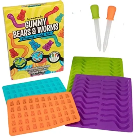 4 Pack Set - XL Nonstick Trays with 2 Droppers for Chocolate, Ice Cubes and More - Makes 140 Candies - Non-Stick Trays, Holiday Gift for Kids {2}