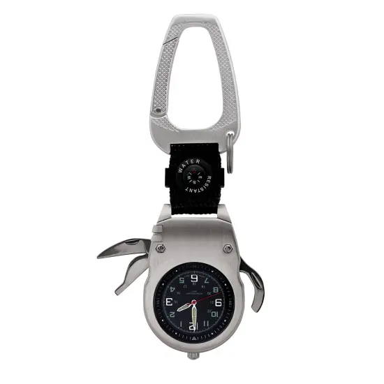 Gold Layered JFK Half Dollar Coin Multi-Tool Pocket Watch Compass {2}