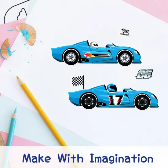 Wrapables Make Your Own Sticker Sheets, DIY Make a Face Animal, Food, Party Favor Stickers (24 Sheets) Sports Cars {3}