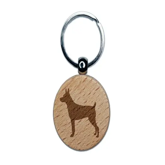 Rat Terrier Dog Solid Engraved Wood Round Keychain Tag Charm {1}