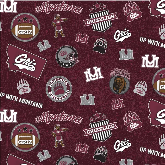 Sykel Enterprises-University of Montana Cotton Fabric-Montana Grizzlies Home State Cotton Quilting Fabric {1}