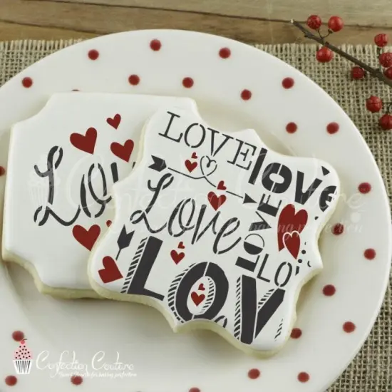 Valentine Subway Background Cookie Stencil {2}