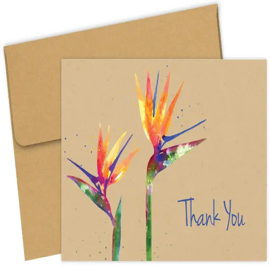 Great Papers! Faux Kraft Thank You Note Card and Envelope, Paradise, 4.75" x 3.375"(folded), 50 count {1}