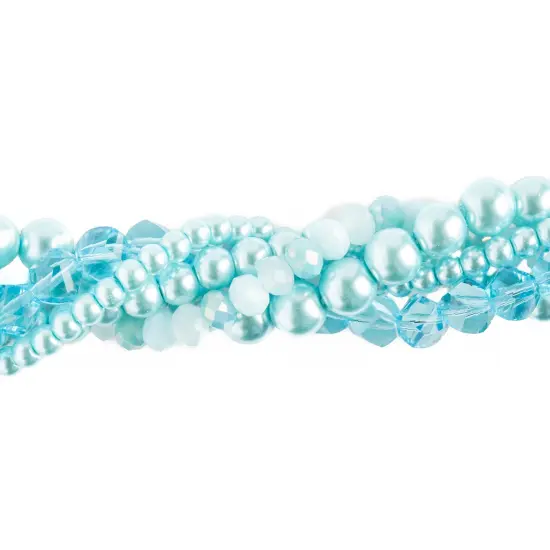 Crystal Lane DIY Bell Flower Twisted Glass & Pearls Beads, 5 Strands {1}