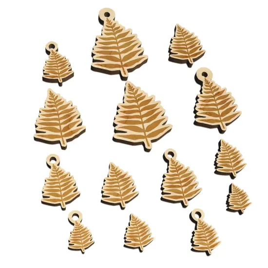 Fern Leaf Mini Wood Shape Charms Jewelry DIY Craft {7}