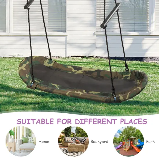 Adjustable Kids Camouflage Surf Swing with Oval Platform {3}
