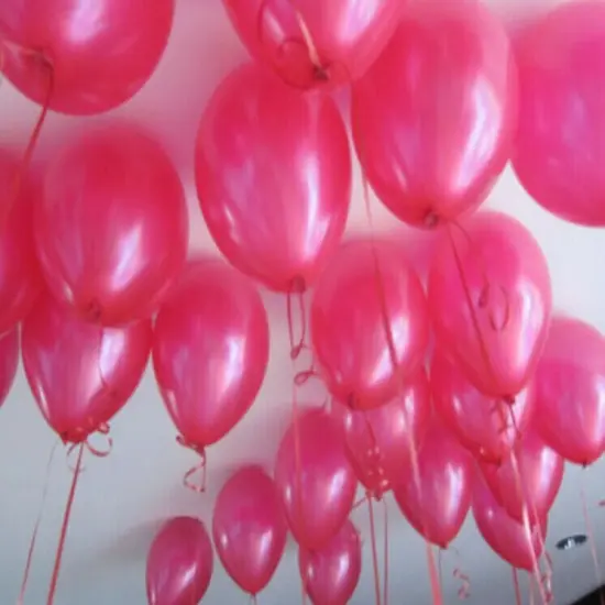 100pcs 10 inch Pearl Latex Colorful Thickening Hot pink {2}