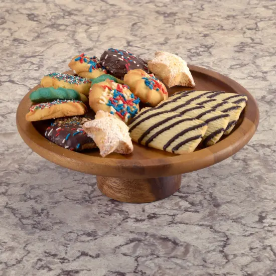 Kalmar Home Cake Stand - Black and Natural Acacia Base in Two Different sizes Natural base {2}