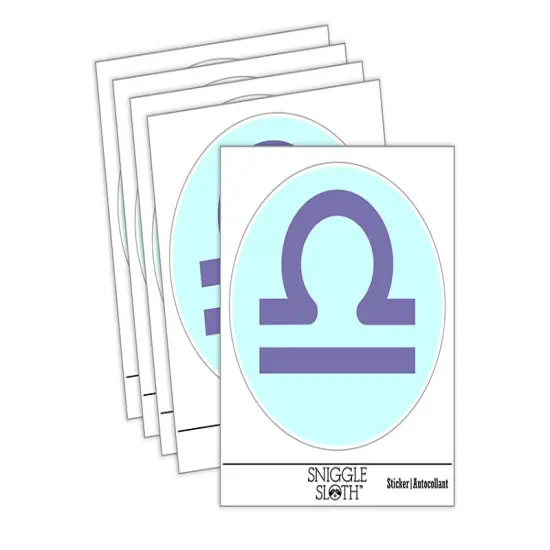 Libra Horoscope Astrological Zodiac Sign Waterproof Vinyl Phone Tablet Laptop Water Bottle Sticker Set - 5 Pack {1}