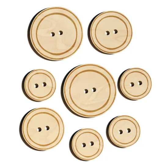 Hand Drawn Button Two Holes Sew Sewing Wood Buttons for Sewing Knitting Crochet DIY Craft {7}