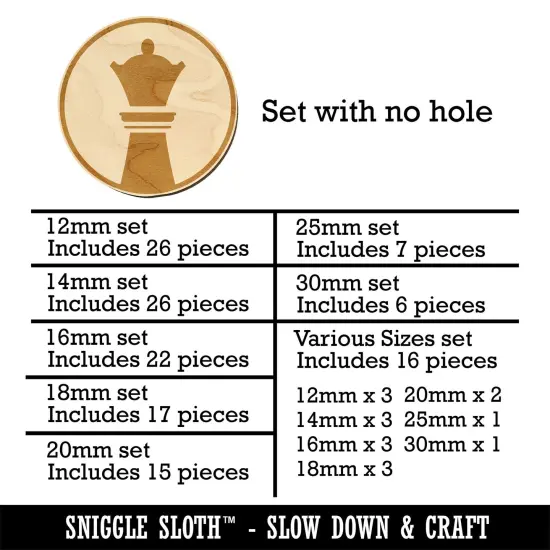 Chess Piece Black Queen Mini Wood Shape Charms Jewelry DIY Craft {1}