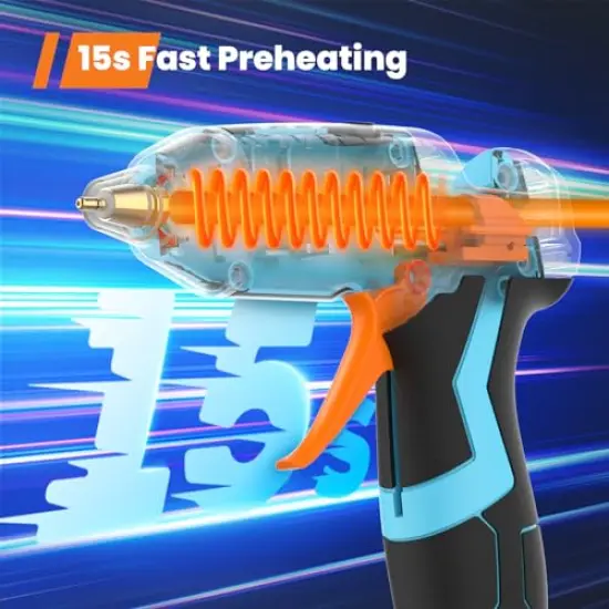 Cordless Hot Glue Gun, 15s Fast Preheating with 2Ah Built-in Battery Hot Melt Glue Gun, Smart Power-Off, Kit with 25 Pcs Premium Mini Glue Sticks and USB-C Charging Port {6}