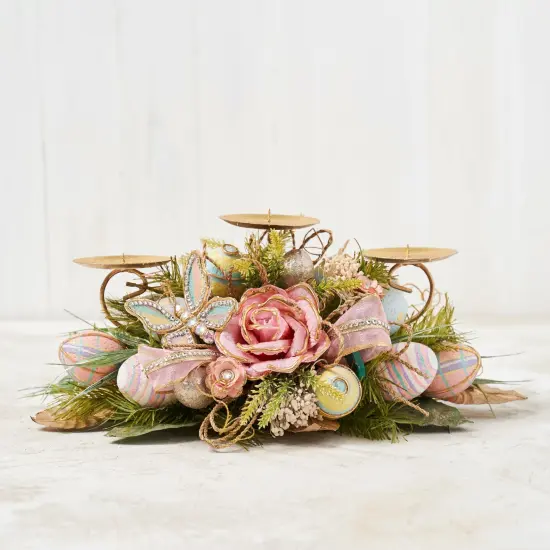 Easter Decorations - Easer Capiz Floral Candelabra / Candle Holder Handcrafted {2}