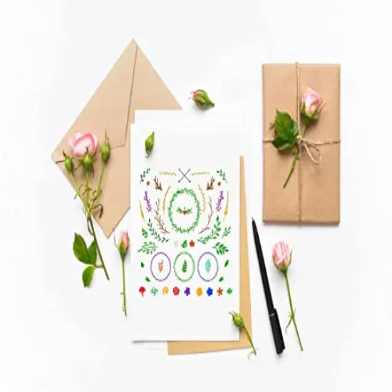 Hying Christmas Wreath Branch Clear Stamp for Christmas Card Making Scrapbooking Crafting DIY Decoration, Flower Leaves Christmas Transparent Silicone Stamp for Embossing Album Craft, Christmas Stamps {3}