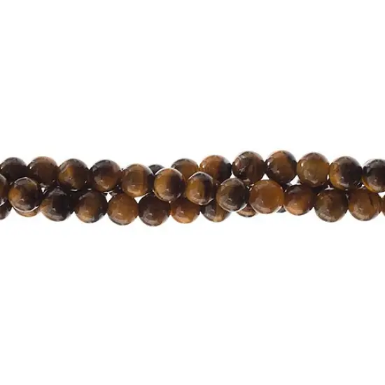Earth's Jewel 7" Brown Tiger Eye Natural Dyed Semi-Precious Strung Bead {4}