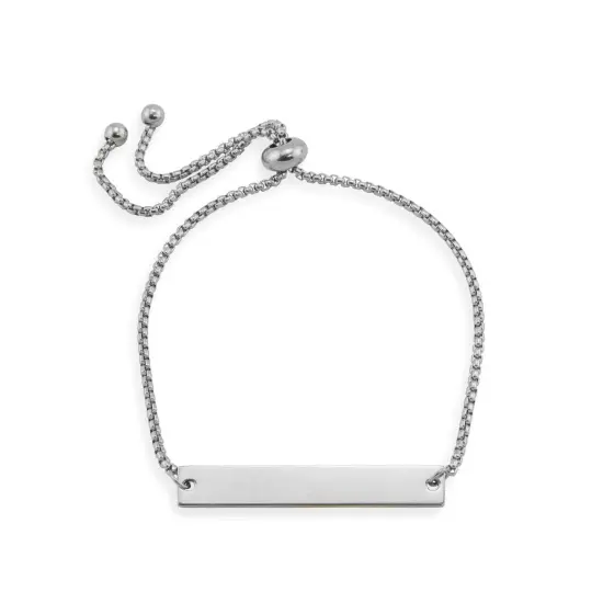 Flat Adjustable Stainless Steel PVD Coated Bar Bracelet Rose {4}