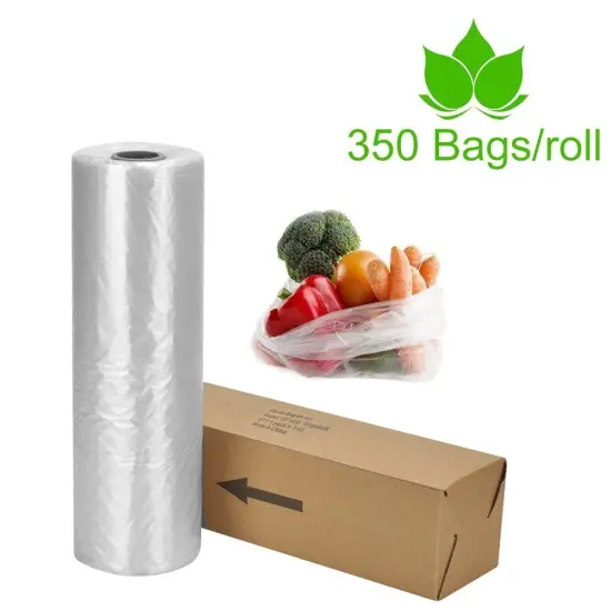 Kitcheniva Plastic Produce Clear Bag 12"x20" 350 Bags/Roll {2}