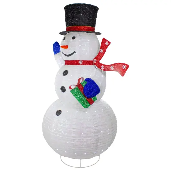 Northlight LED Lighted Iridescent Twinkling Snowman Outdoor Christmas Decoration - 71" White {6}