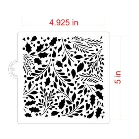 Winter Greenery Cookie & Craft Stencil | CM212 by Designer Stencils | Stencils for Royal Icing, Airbrush, Dusting Powder | {2}