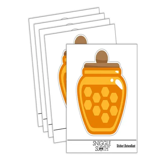 Honey Jar with Honeycomb Waterproof Vinyl Phone Tablet Laptop Water Bottle Sticker Set - 5 Pack {2}