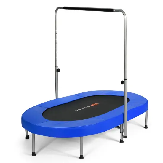 2-Person Foldable Mini Kids Fitness Rebounder Trampoline Blue {3}
