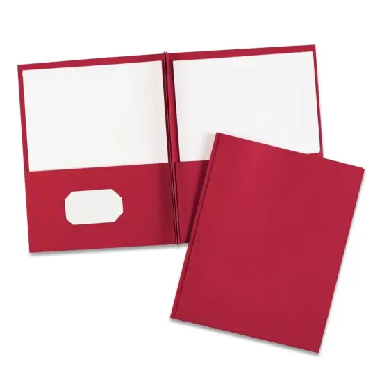 11 x 8.5 0.5" Cap Prong Fastener 2-Pocket Folder - Red {2}