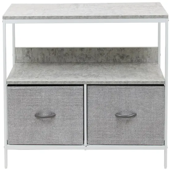 Sorbus TV Stand Dresser with 2 Drawers - Television Riser Chest with Storage - Bedroom, Living Room, Closet, & Dorm Furniture Gray {1}