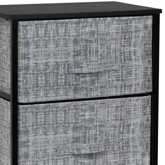Sorbus Dresser with Drawers - Furniture Storage Tower Unit for Bedroom, Hallway, Closet, Office Organization - Steel Frame, Wood Top, Easy Pull Fabric Bins Gray/Black {5}