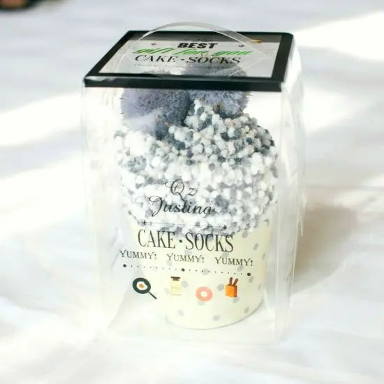 Kitcheniva Women Socks Soft Fluffy Cozy Casual Winter CUPCAKE Grey {1}