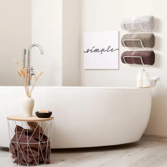 Sorbus Metal Wall Mounted Bathroom Towel Rack - Organizer for Towels, Washcloths, Hand Towels, Linens, Ideal for Bathroom, Spa, Salon White {4}