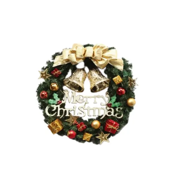 Kitcheniva Christmas Door Wreath With Gold Bow Knot {1}